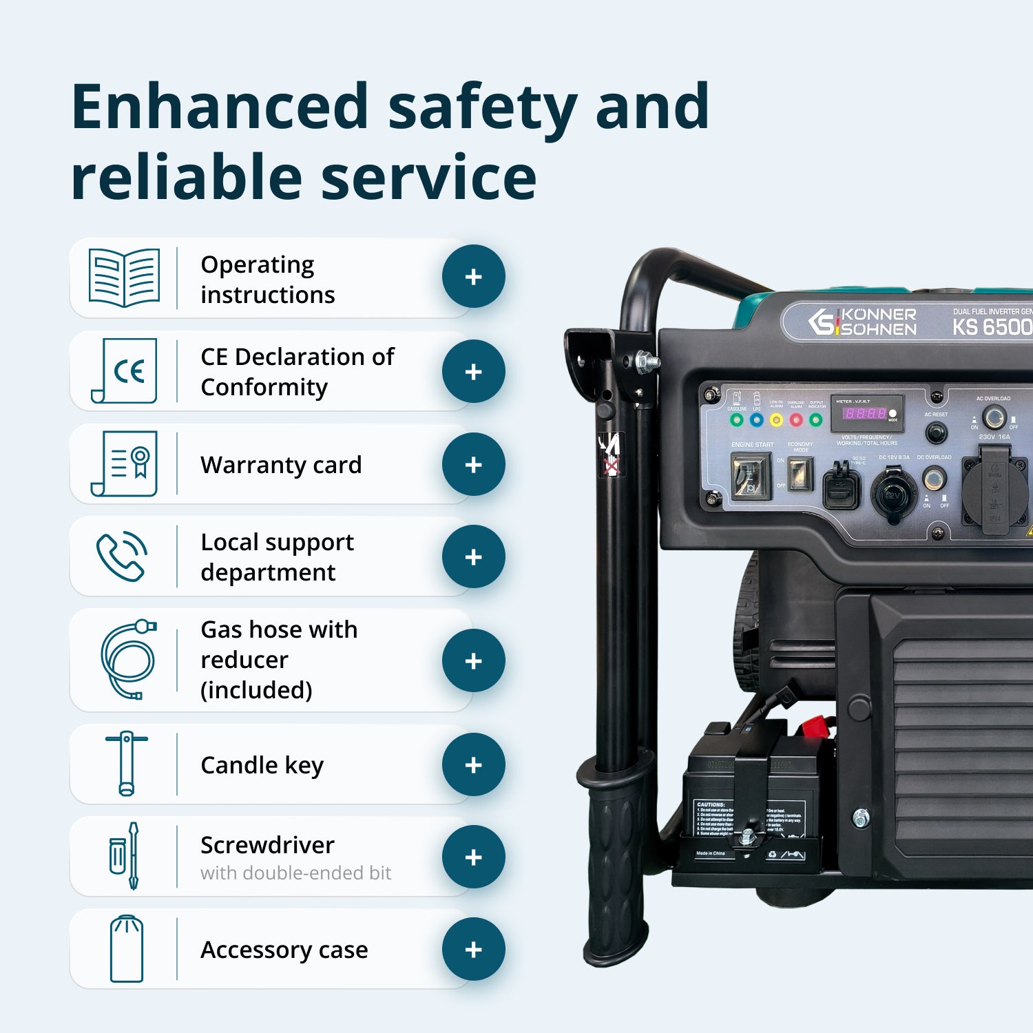 Dubbelt Bränsle Invertergenerator KS 6500iEG