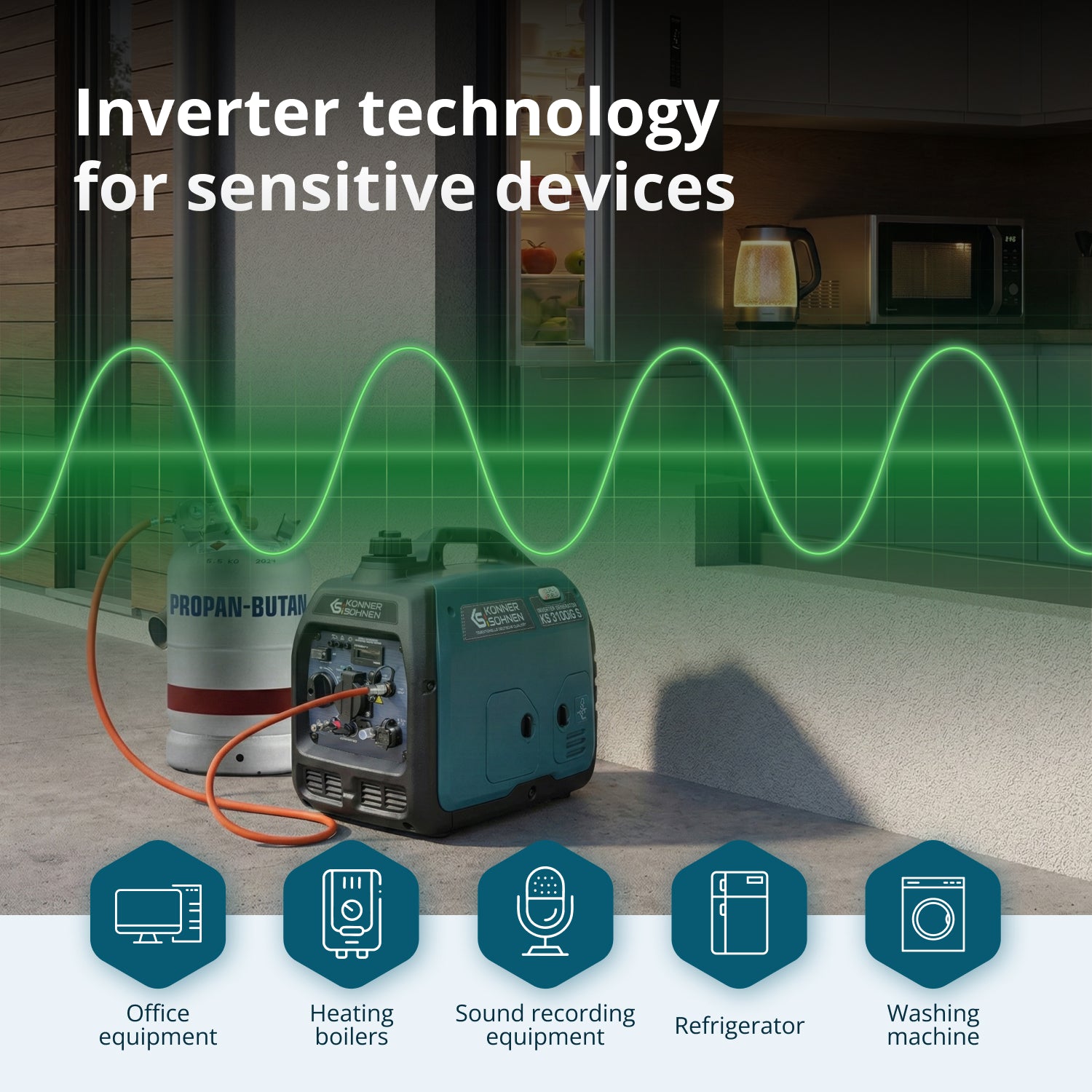 LPG/benzin inverteres generátor KS 3100iG S