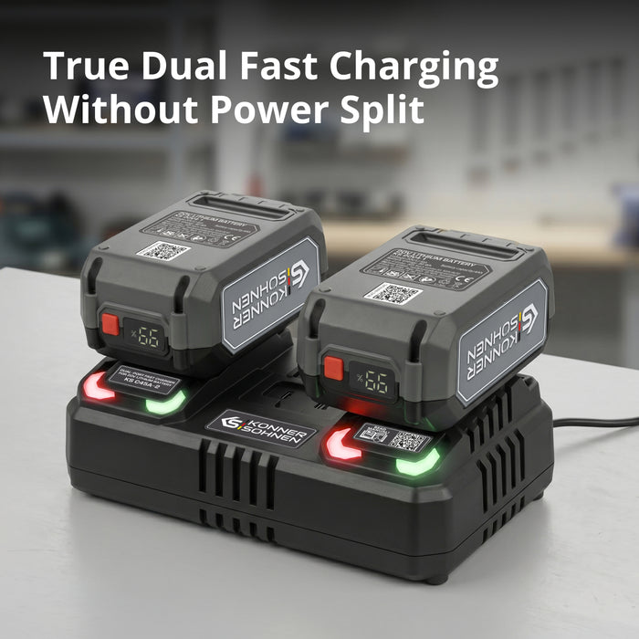 Dubbel laddare för uppladdningsbara batterier 20V KS C45A-2