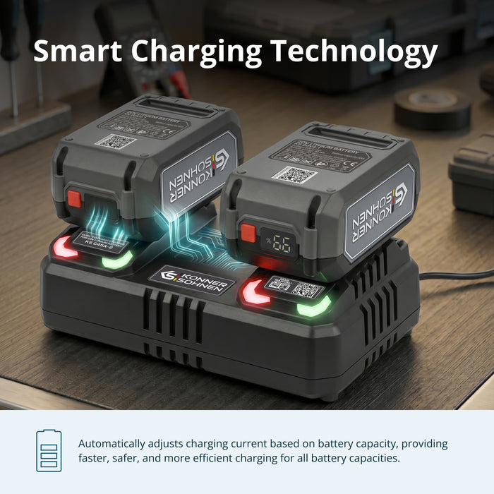 Dubbel laddare för uppladdningsbara batterier 20V KS C45A-2