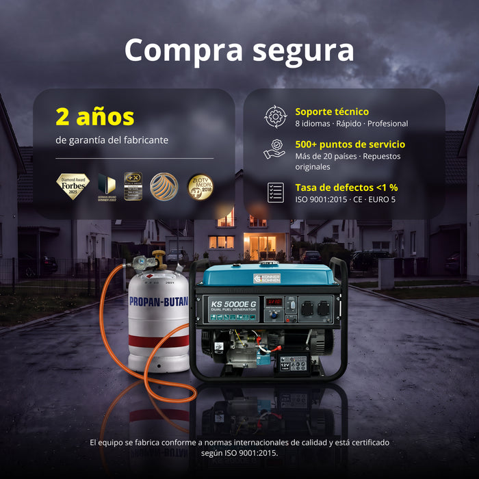 Generador híbrido de gasolina y gas "Könner & Söhnen" KS 5000E G