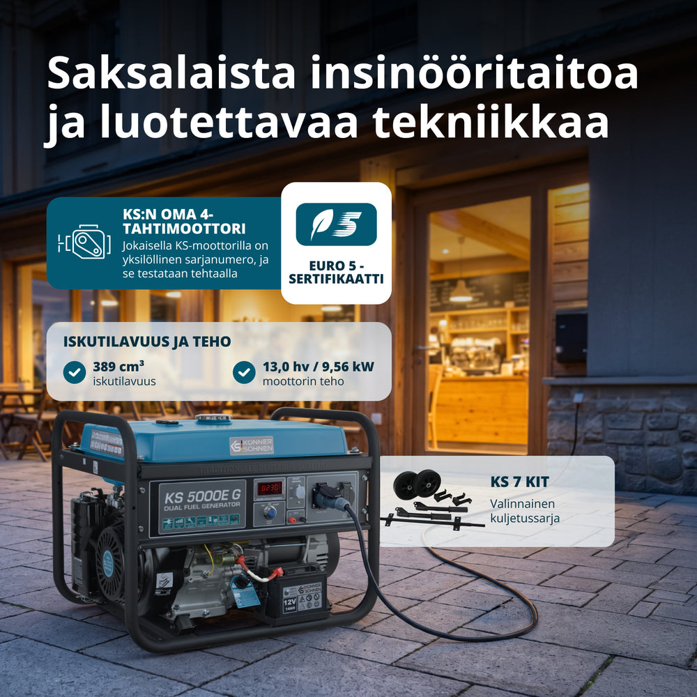 LPG/Bensiinigeneraattori 'Könner & Söhnen' KS 5000E G