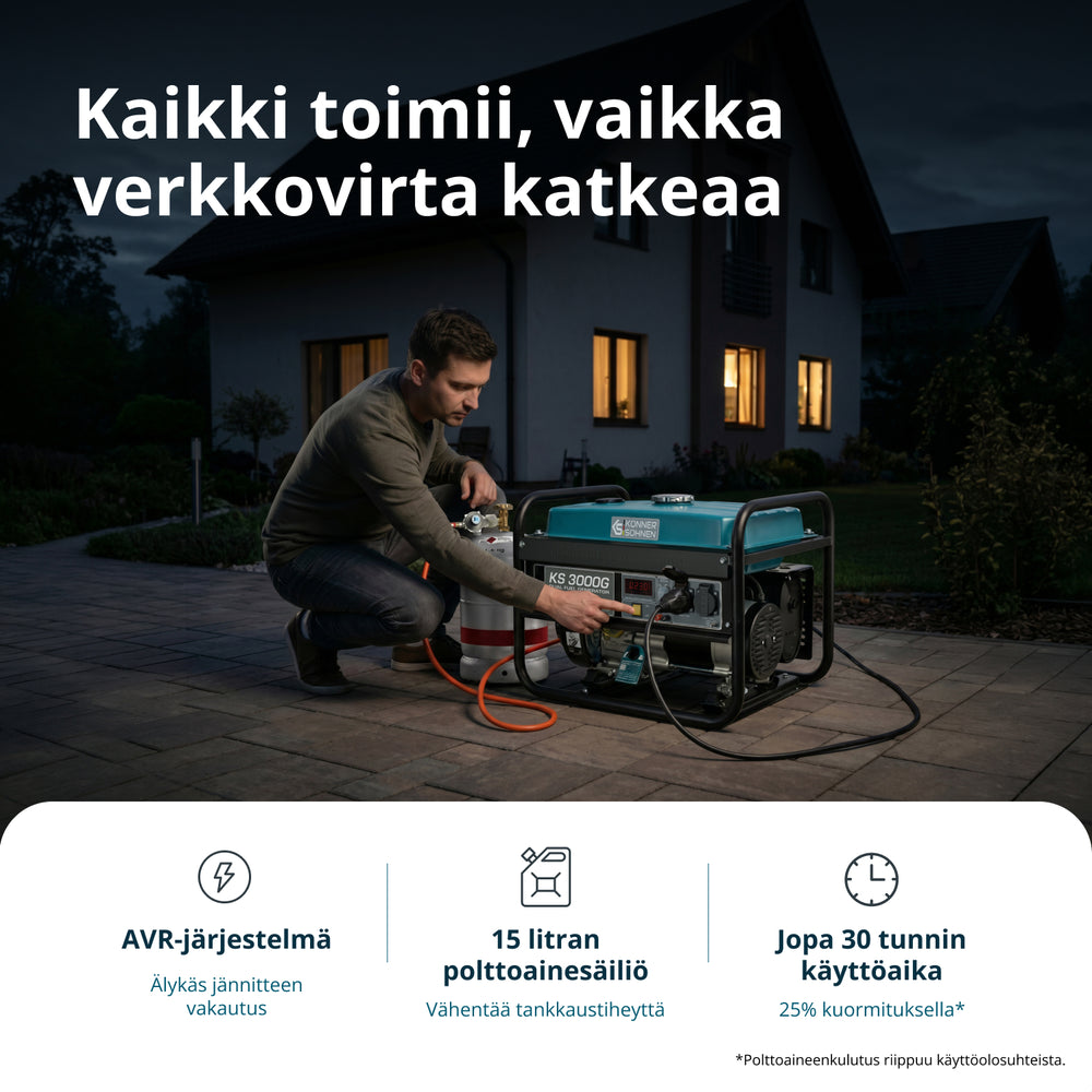 LPG/Bensiinigeneraattori 'Könner & Söhnen' KS 3000G