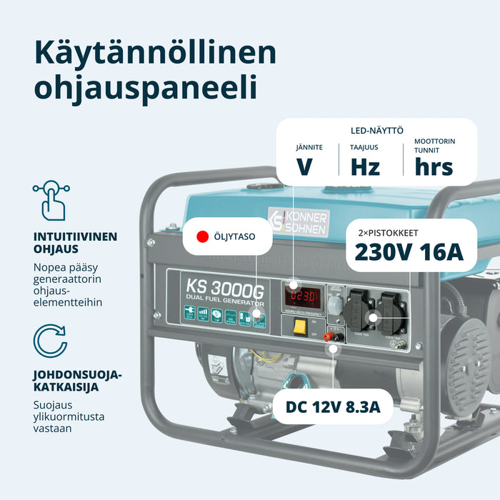 LPG/Bensiinigeneraattori 'Könner & Söhnen' KS 3000G