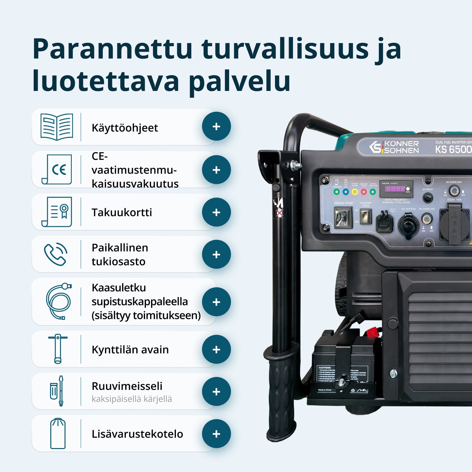 Kaksipolttoaineinen invertterigeneraattori KS 6500iEG