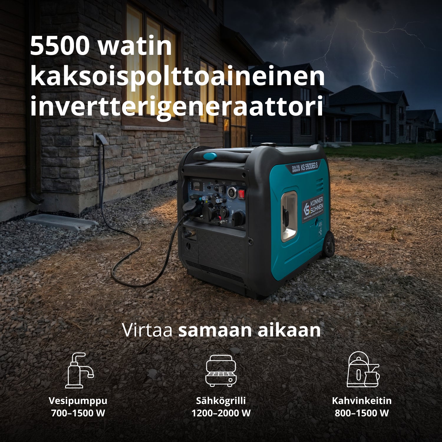 LPG/bensiini-invertterigeneraattori KS 5500iEG S