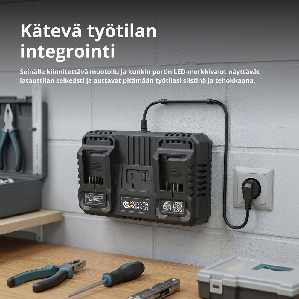 Kaksoislaturi ladattaville akuille 20V KS C45A-2