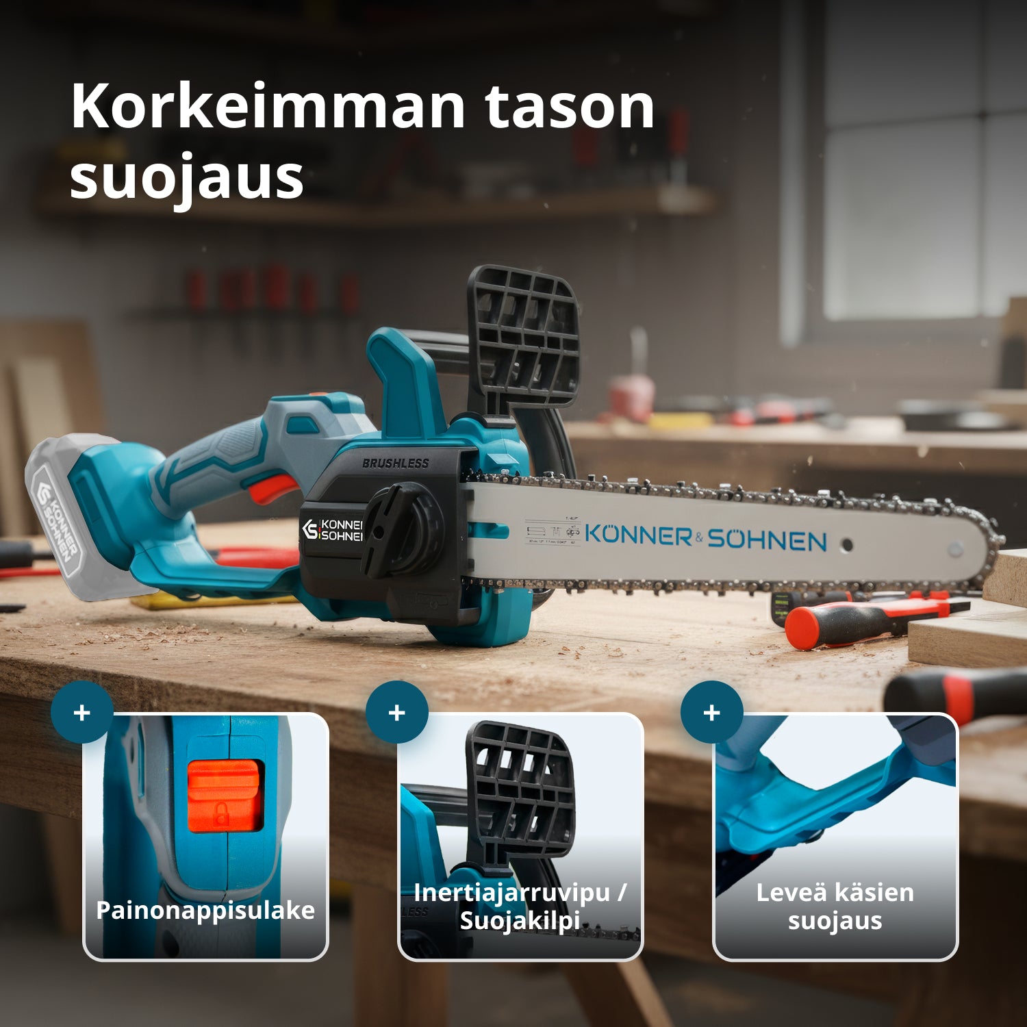 Johdoton Mini Moottorisaha KS MCS20V-12 SET