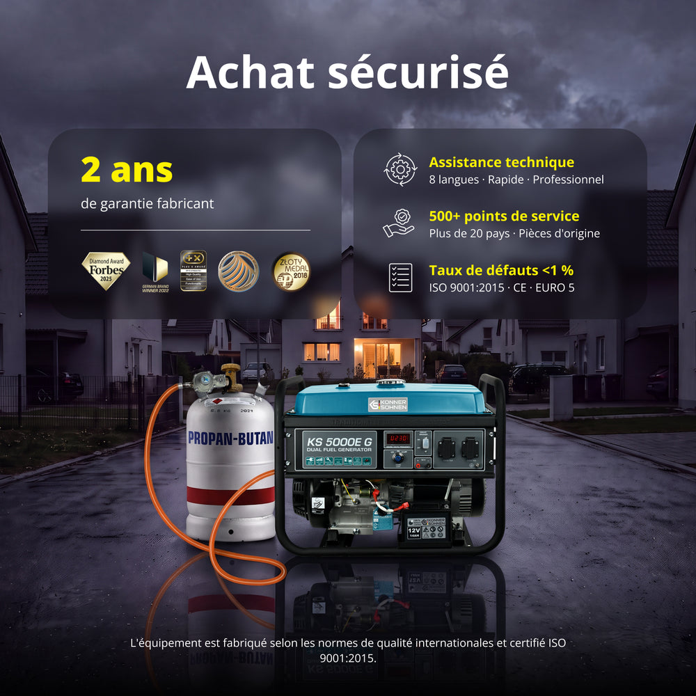Groupe électrogène à essence/gaz "Könner & Söhnen" KS 5000E G