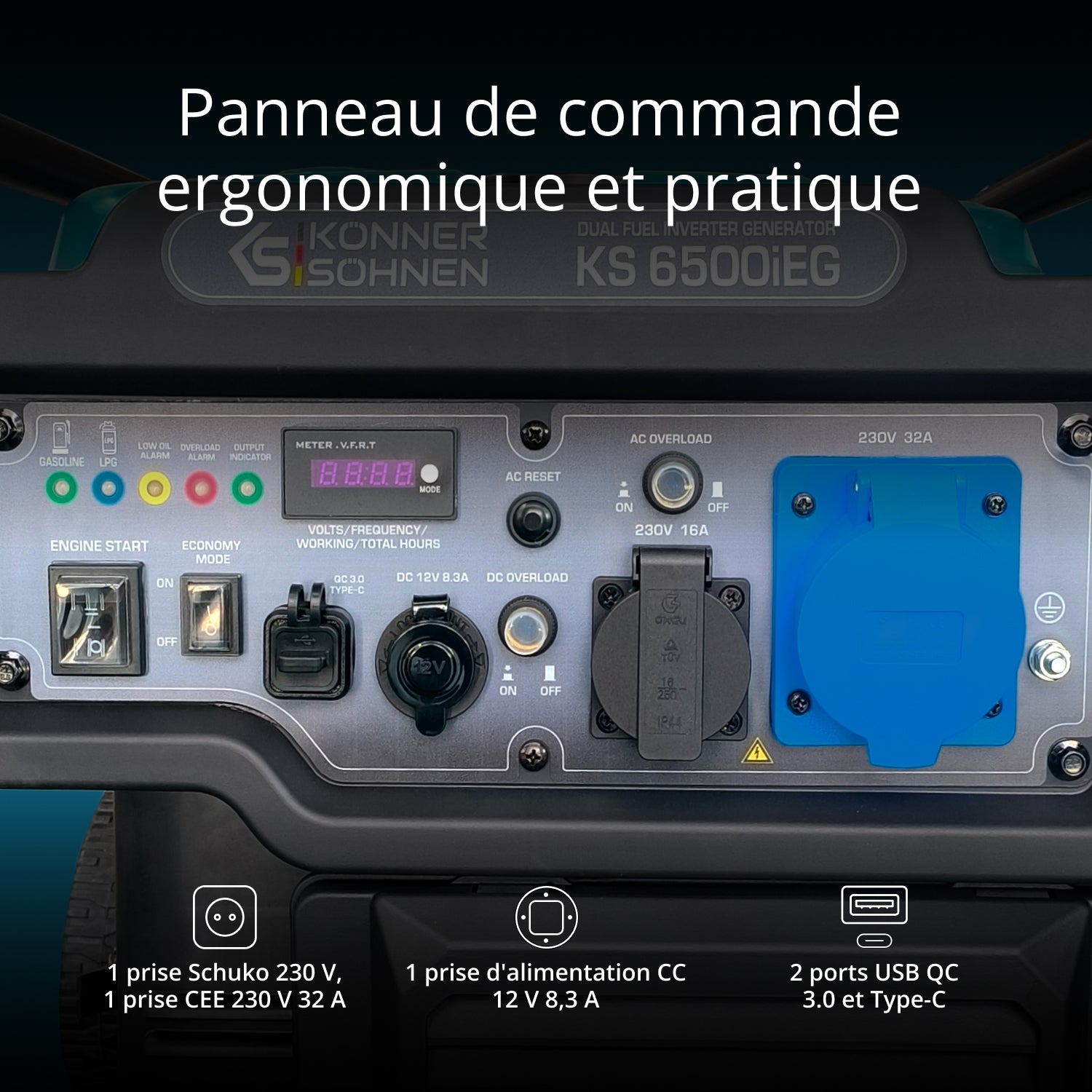 Groupe électrogène Inverter KS 6500iEG (Essence/Gaz)