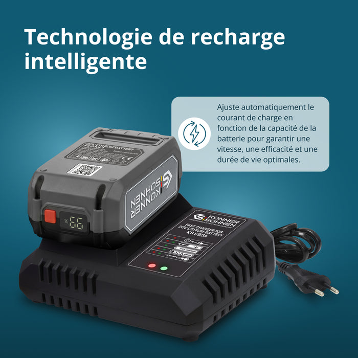Chargeur rapide pour batterie lithium-ion 20 V KS C90A