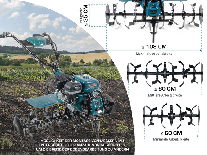 Bensindriven jordfräs KS 7HP-1050G