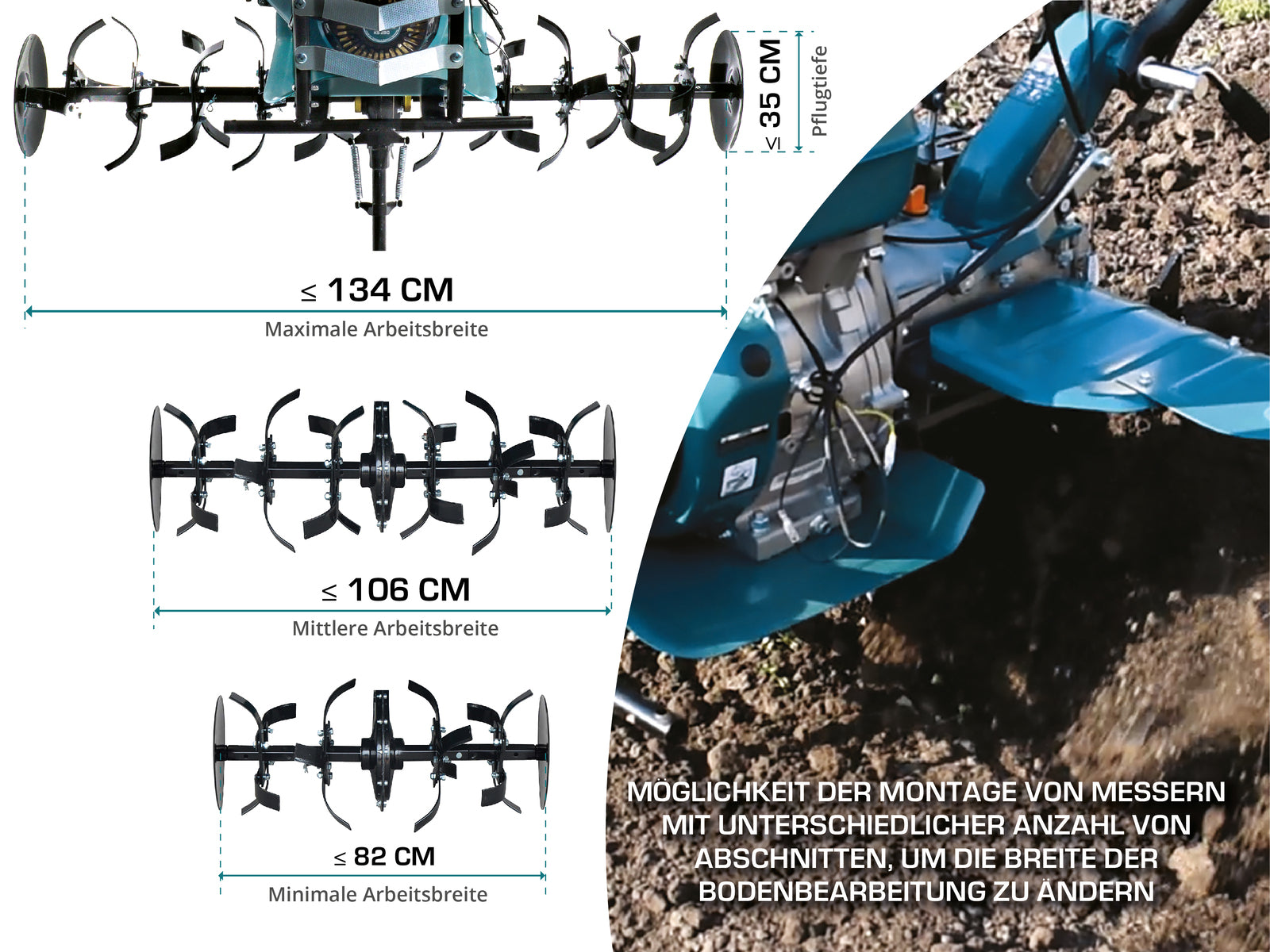 Gasoline tiller KS 9HP-1350G-3 (400)