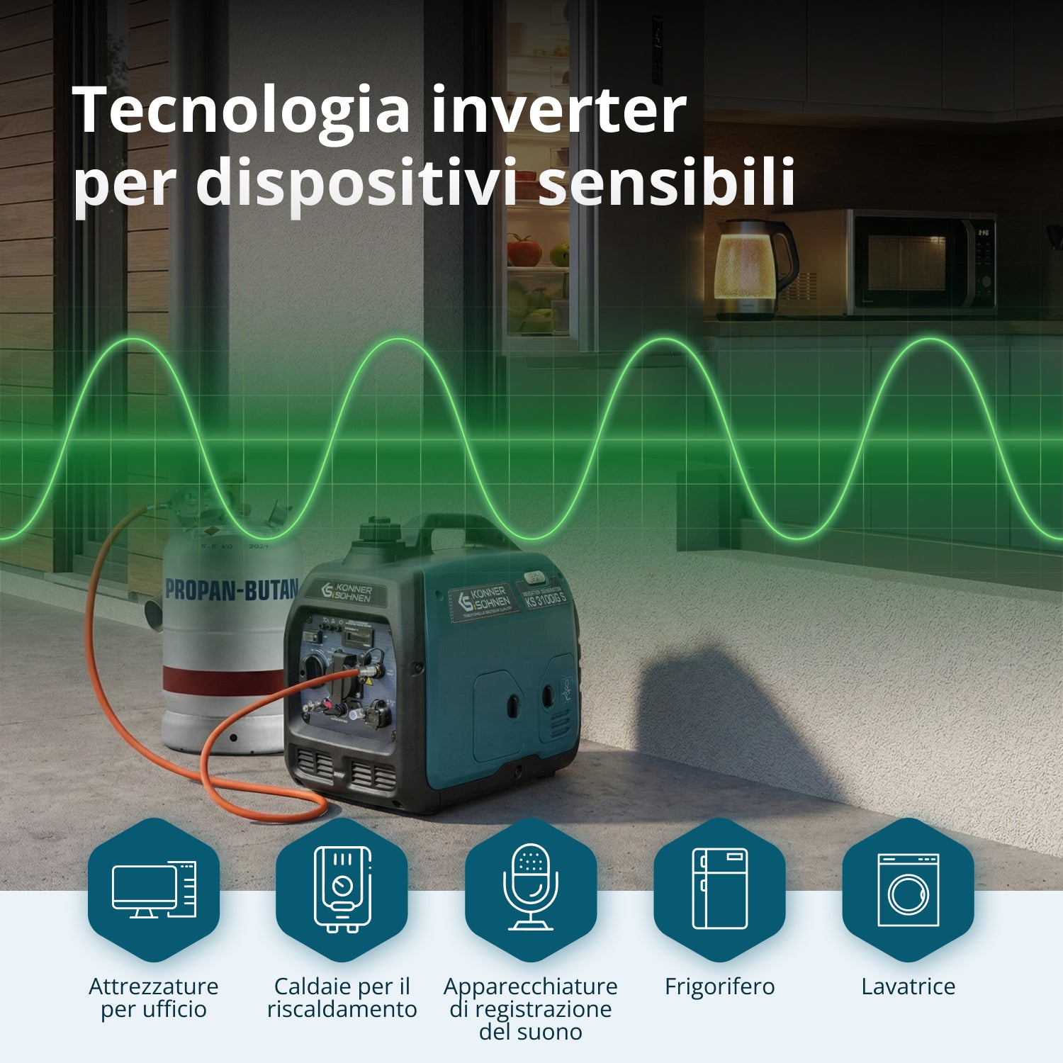 Generatore inverter GPL/benzina KS 3100iG S