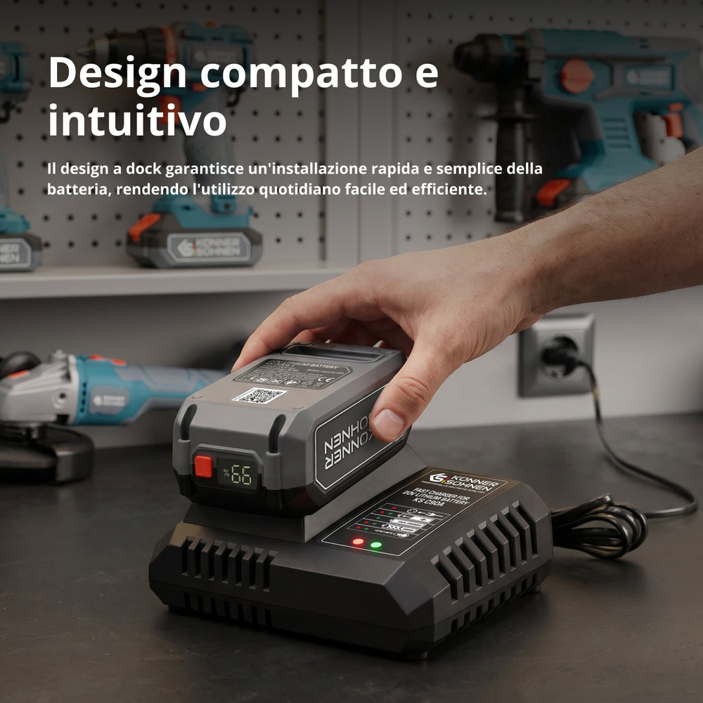 Caricabatterie Rapido per Batteria al Litio 20V KS C90A