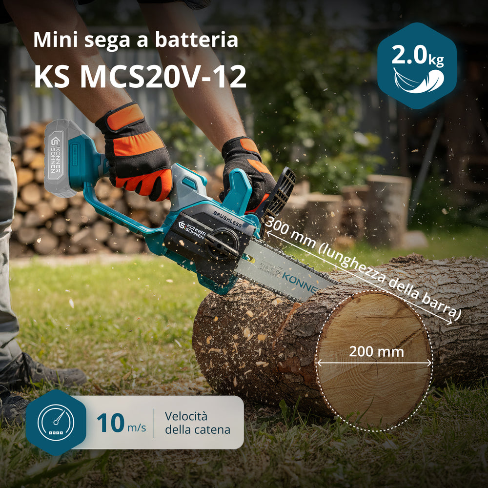 Motosega Mini a Batteria KS MCS20V-12
