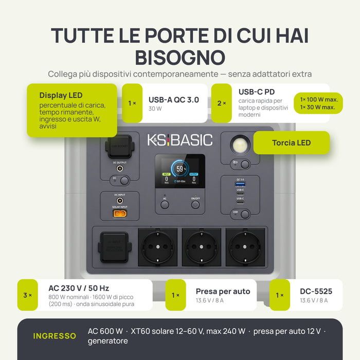 Stazione di Alimentazione Portatile KSB 800PS