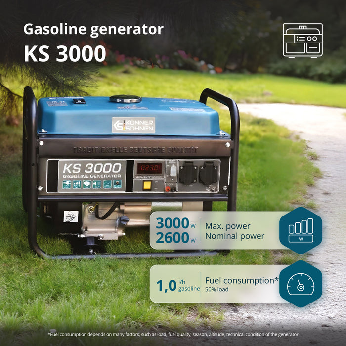 Bensiinikäyttöinen generaattori 'Könner & Söhnen' KS 3000
