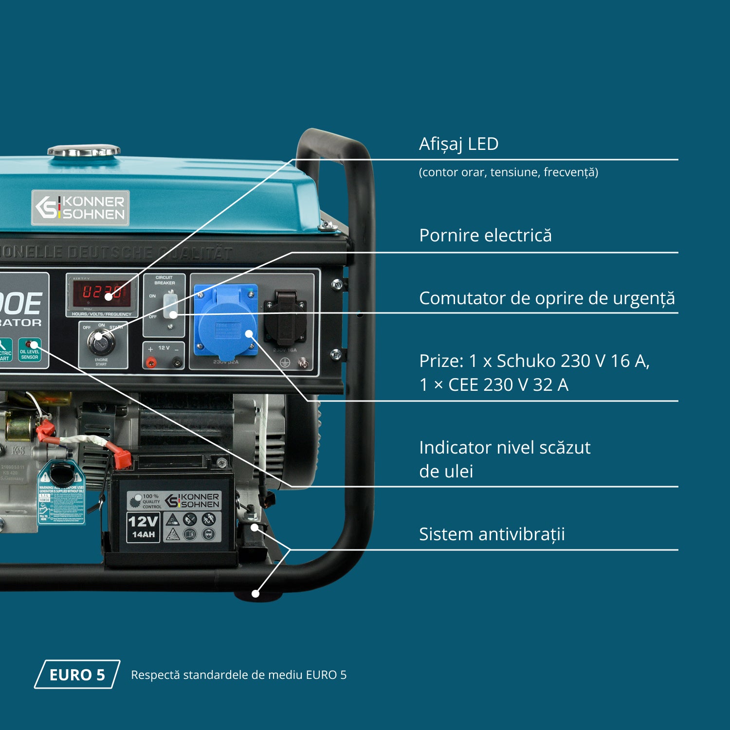 Generator pe benzină „Könner & Söhnen” KS 10000E