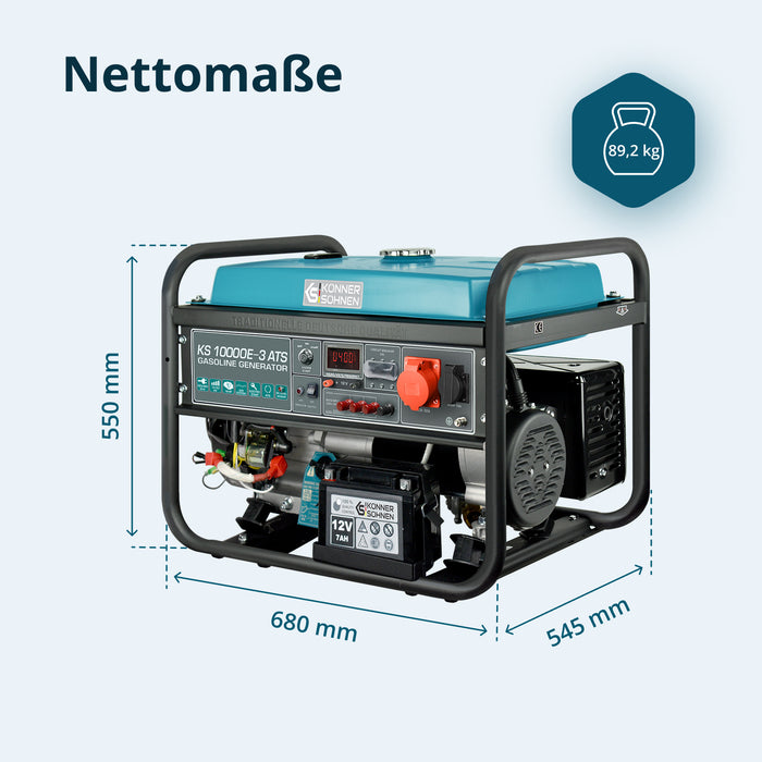 Benzin-Generator "Könner & Söhnen" KS 10000E-3 ATS