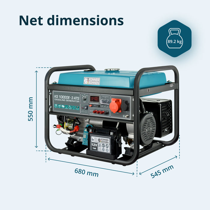 Benzingenerátor „Könner & Söhnen” KS 10000E-3 ATS