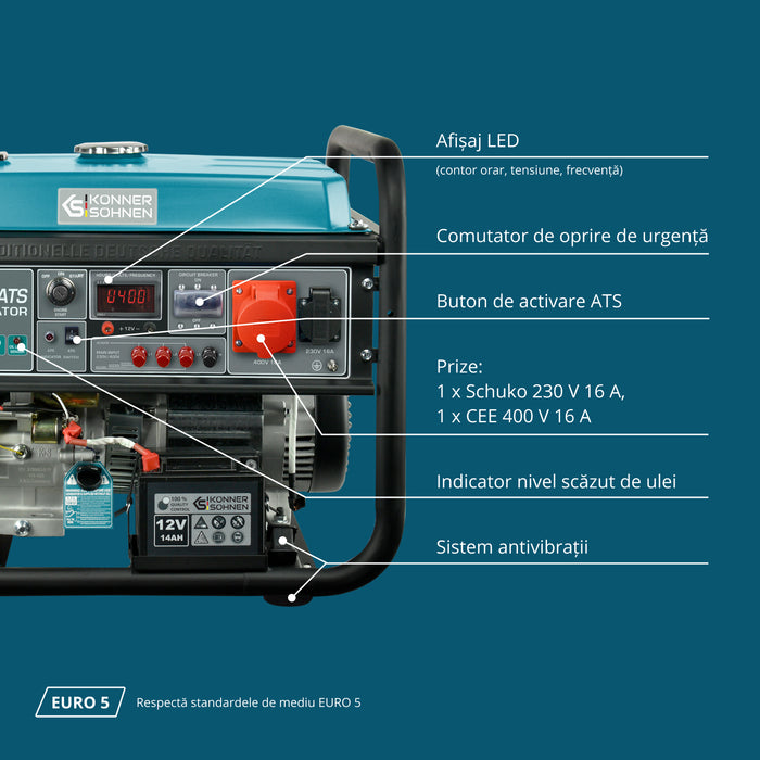 Generator pe benzină „Könner & Söhnen” KS 10000E-3 ATS