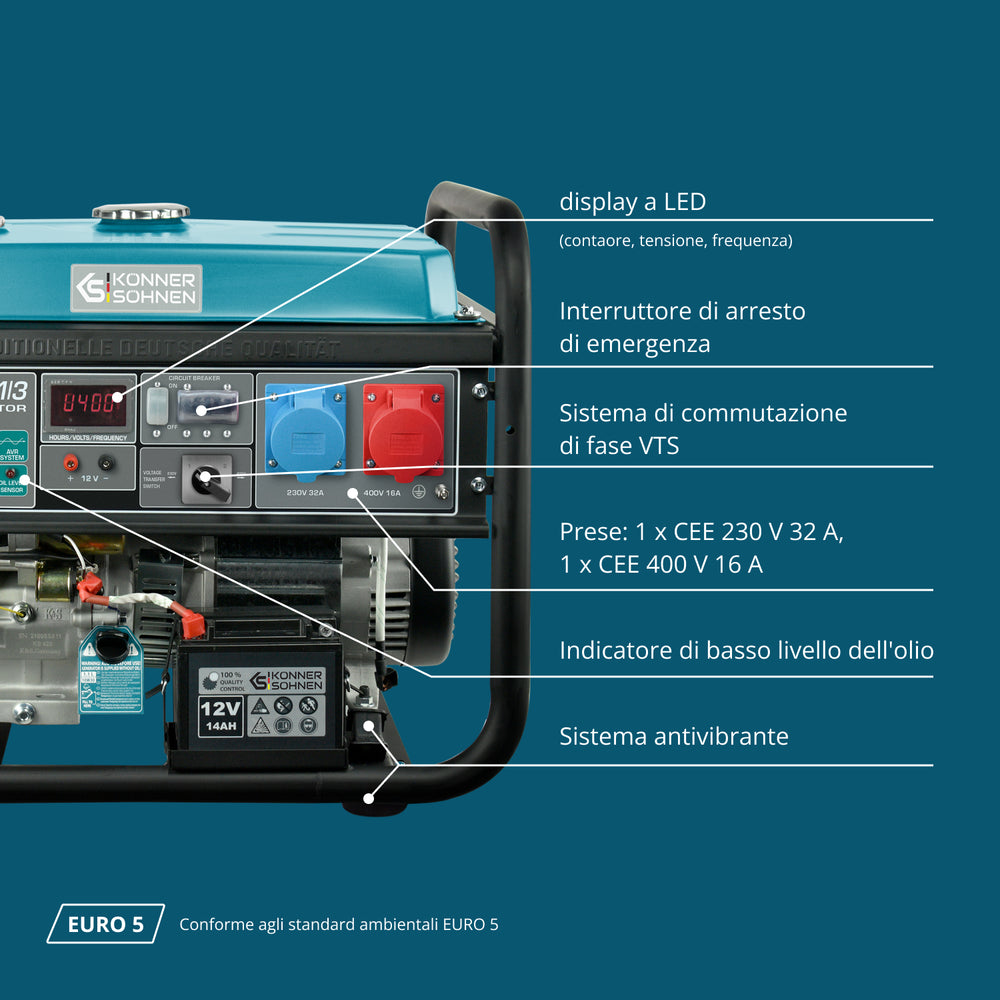 Generatore a benzina "Könner & Söhnen" KS 10000E 1/3