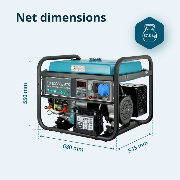Benzinski generator „Könner & Söhnen“ KS 10000E ATS