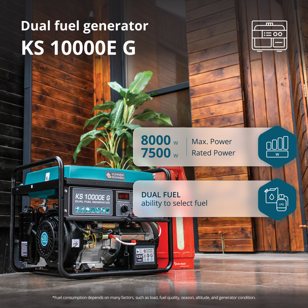 LPG/bensingenerator "Könner & Söhnen" KS 10000E G