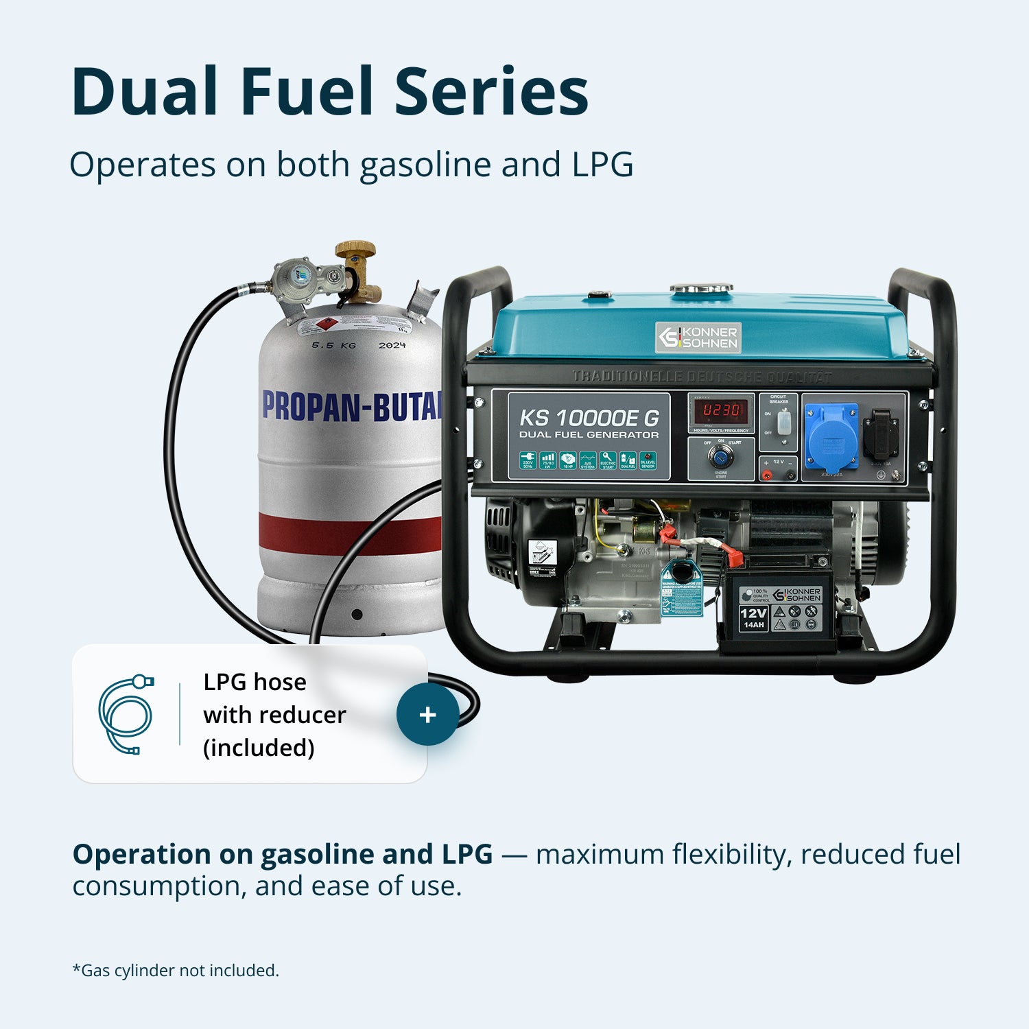 LPG/Bensiinigeneraattori 'Könner & Söhnen' KS 10000E G