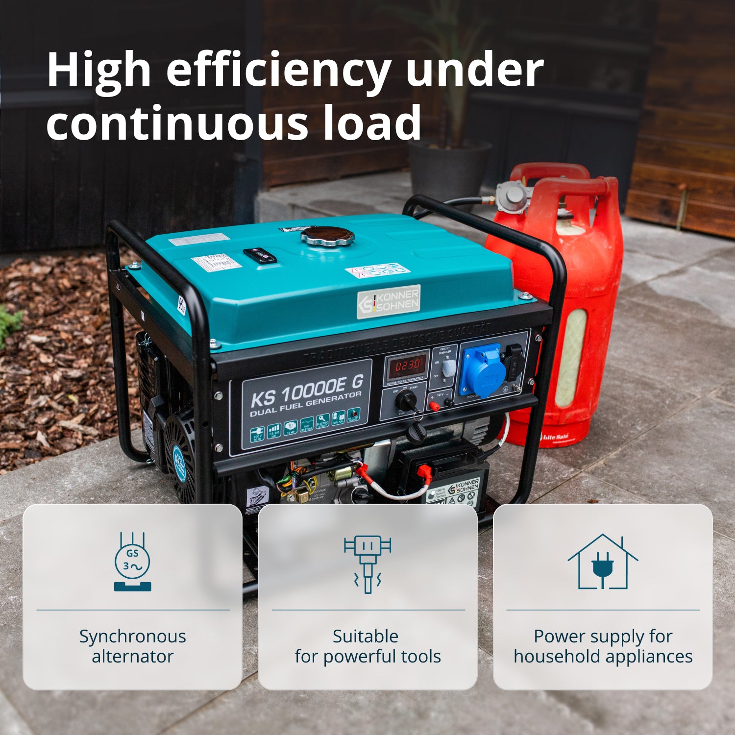 LPG/Bensiinigeneraattori 'Könner & Söhnen' KS 10000E G
