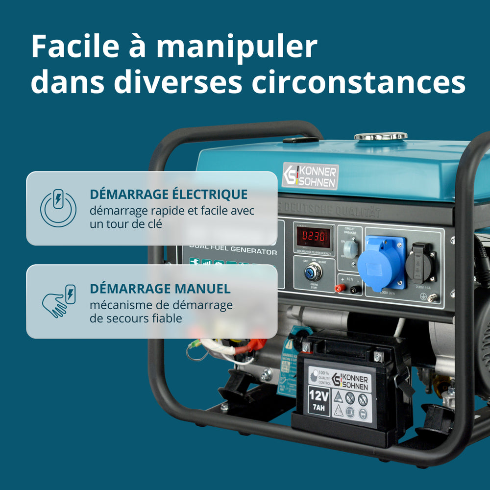 Groupe électrogène à essence/gaz "Könner & Söhnen" KS 10000E G