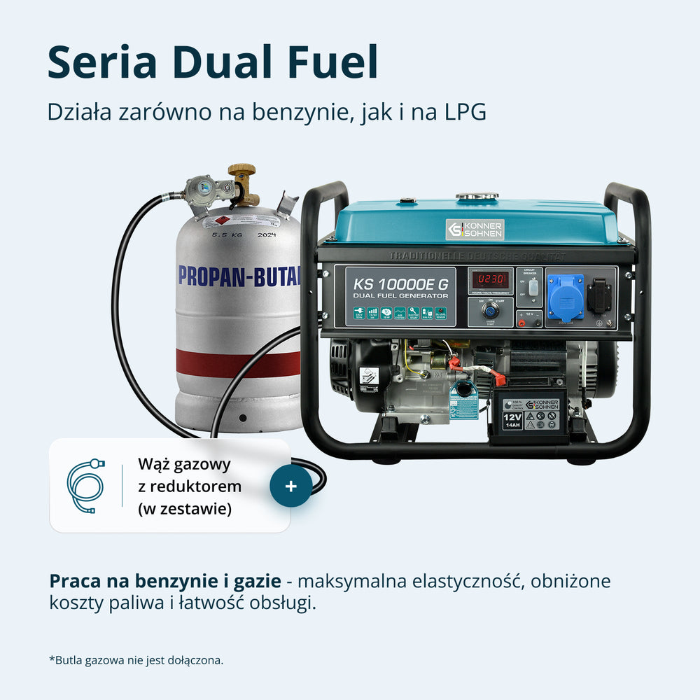 Generator LPG/Benzyna „Könner & Söhnen” KS 10000E G