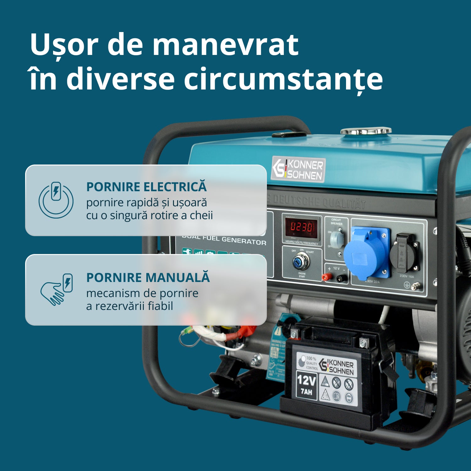 Generator GPL/Benzină „Könner & Söhnen” KS 10000E G