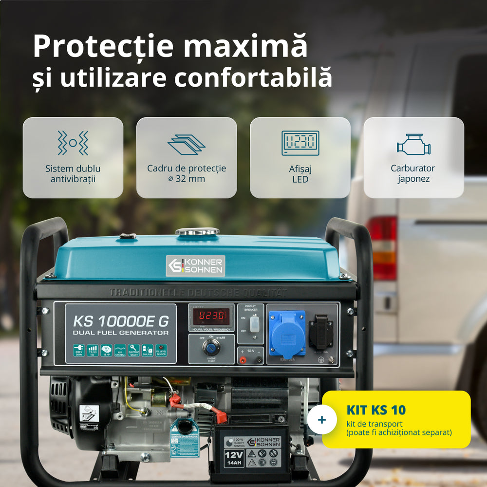 Generator GPL/Benzină „Könner & Söhnen” KS 10000E G