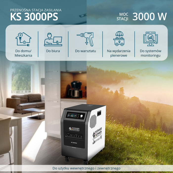 Przenośna stacja zasilania 3 w 1 KS 3000PS