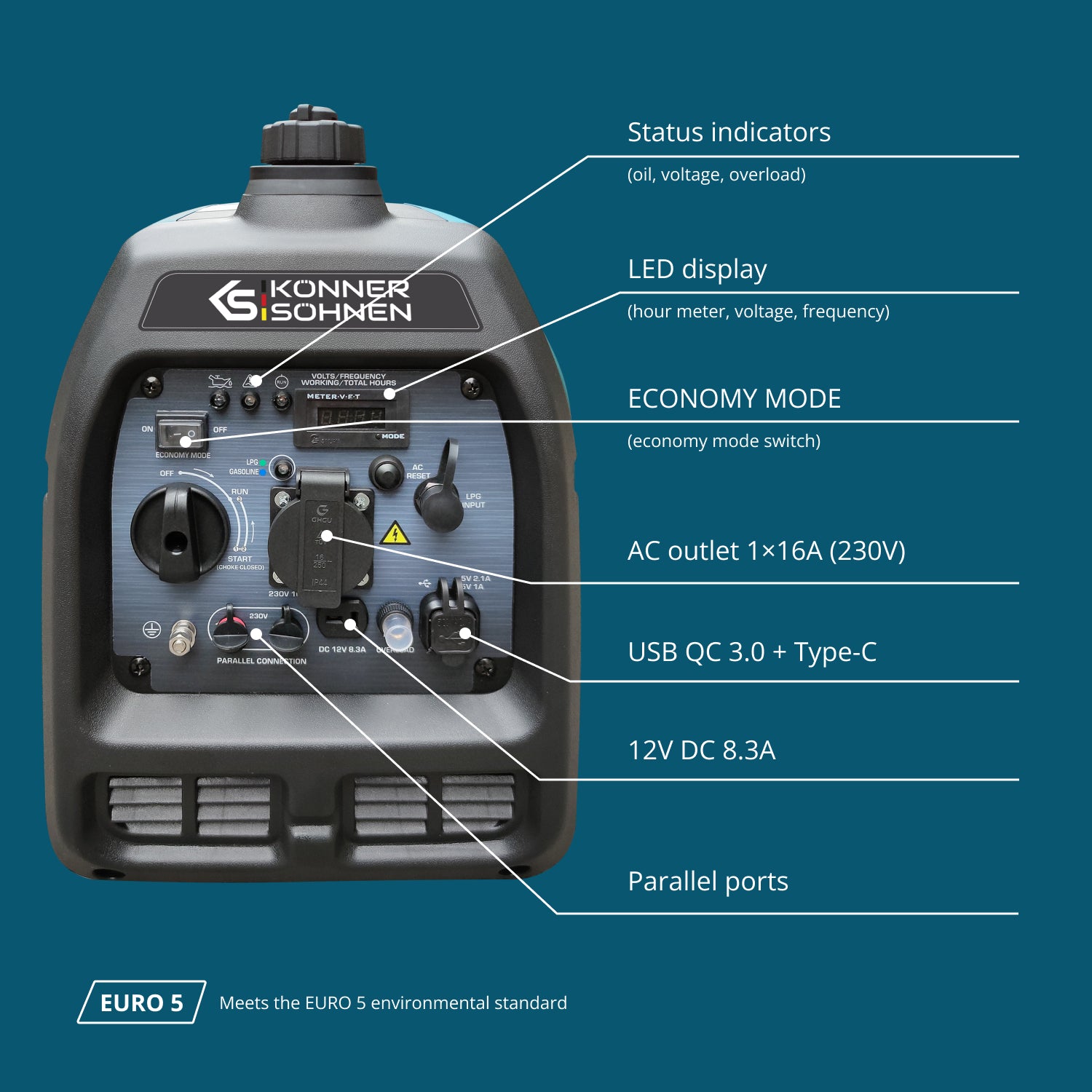LPG/benzin inverteres generátor KS 3100iG S