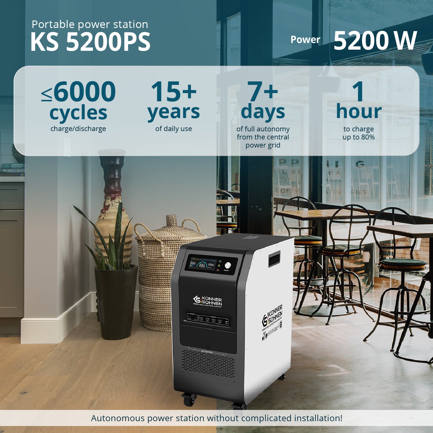 Portable Power Station 3-in-1 KS 5200PS