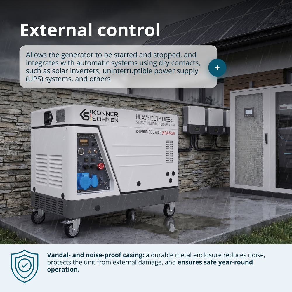 Diesel Inverter Generator i Lyddæmpet Kabinet KS 6500iDE S ATSR