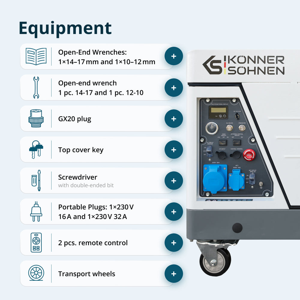 Diesel Inverter Generator i Lyddæmpet Kabinet KS 6500iDE S ATSR