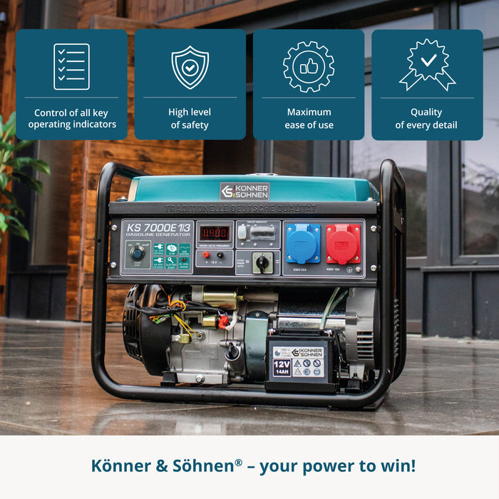 Generador de gasolina "Könner & Söhnen" KS 7000E 1/3