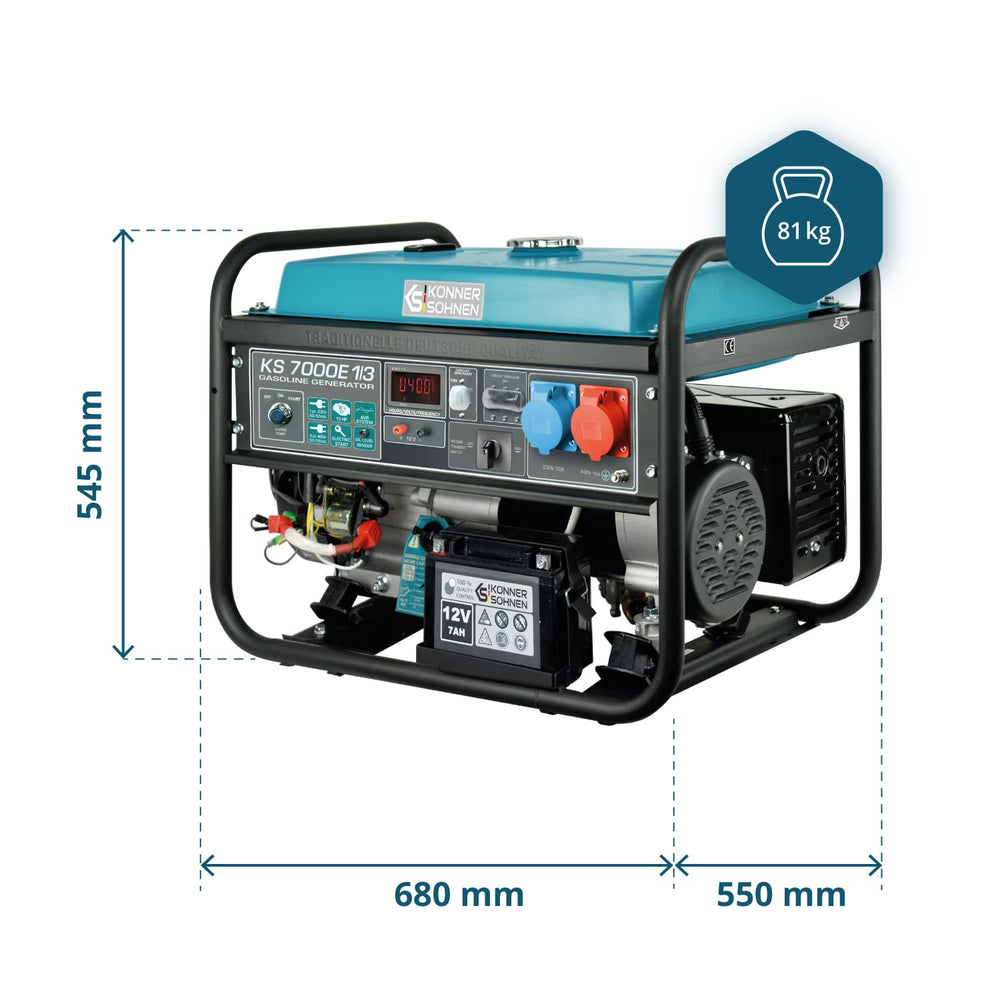 Generador de gasolina "Könner & Söhnen" KS 7000E 1/3
