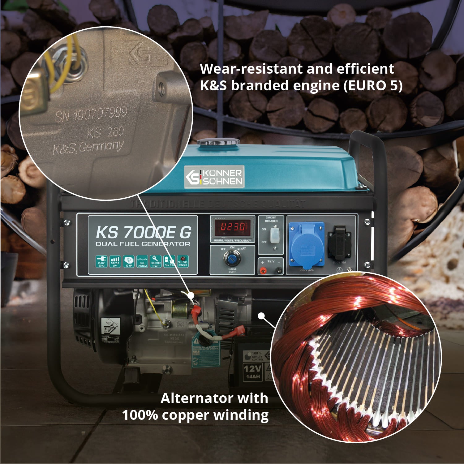 Generatore a gas/LPG "Könner & Söhnen" KS 7000E G