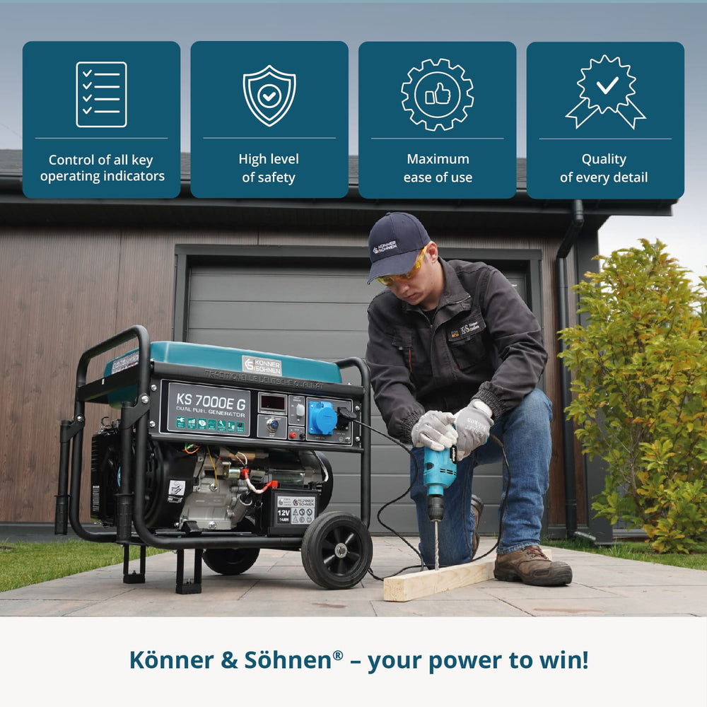 LPG/Benzine Generator "Könner & Söhnen" KS 7000E G