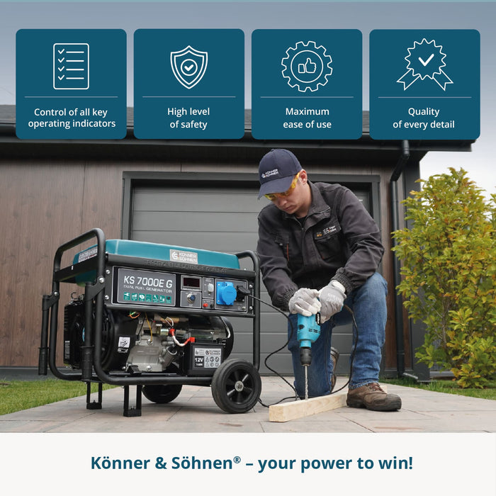 LPG/Benzine Generator "Könner & Söhnen" KS 7000E G
