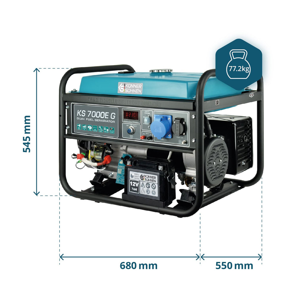 LPG/Benzine Generator "Könner & Söhnen" KS 7000E G