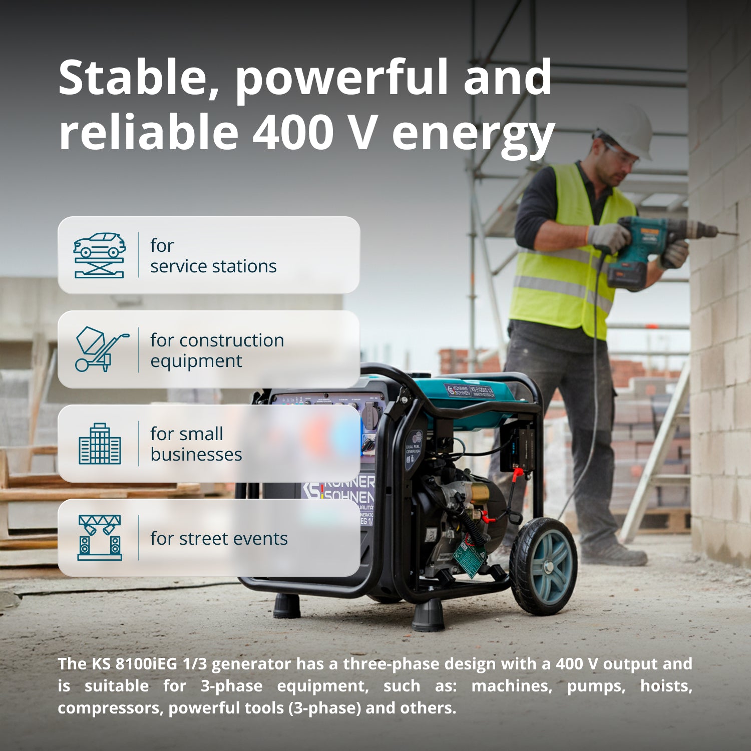 LPG/benzin inverteres generátor KS 8100iEG 1/3