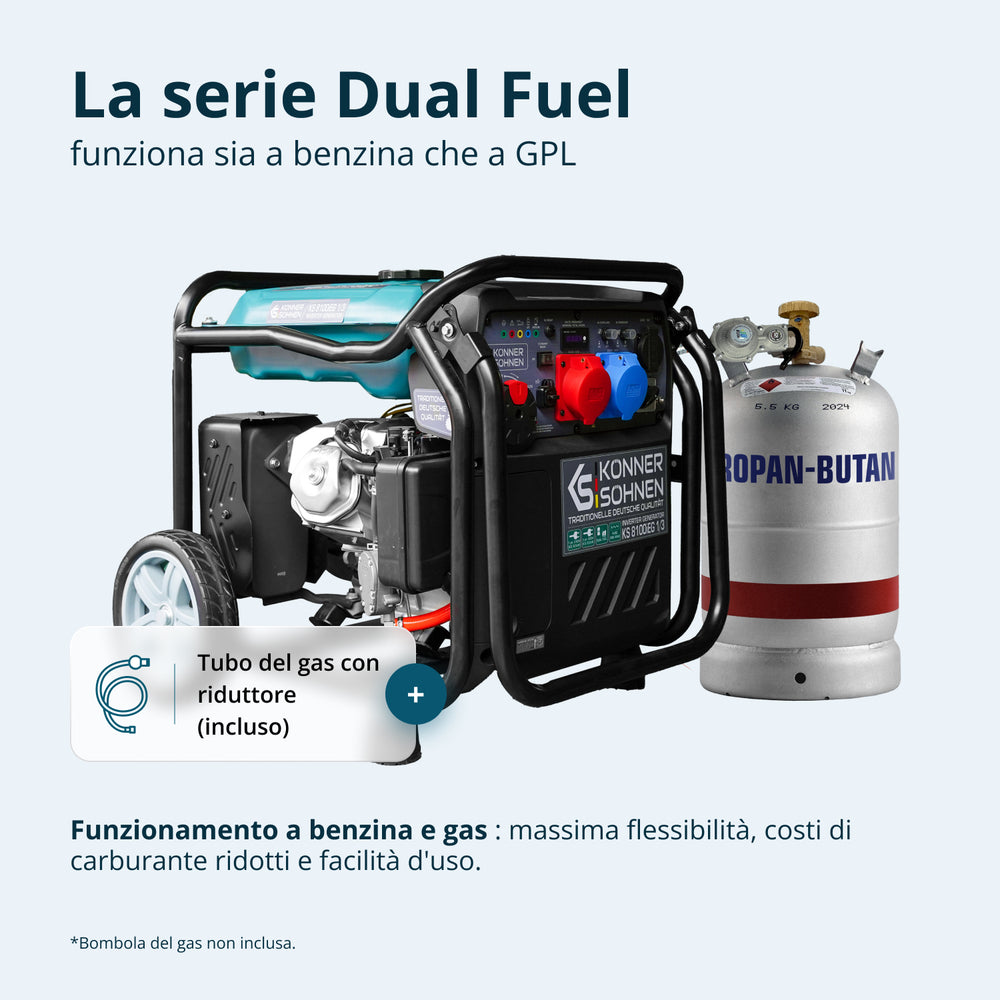 Generatore inverter a GPL/benzina KS 8100iEG 1/3