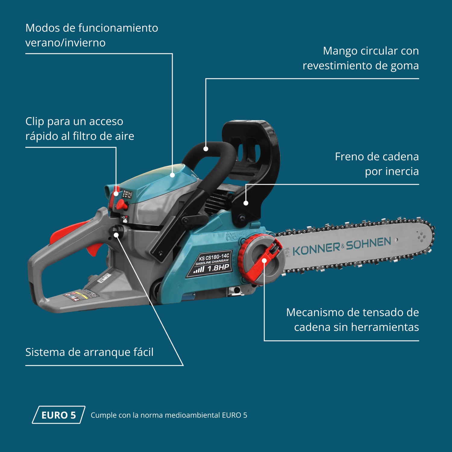 Motosierra de gasolina KS CS18G-14C