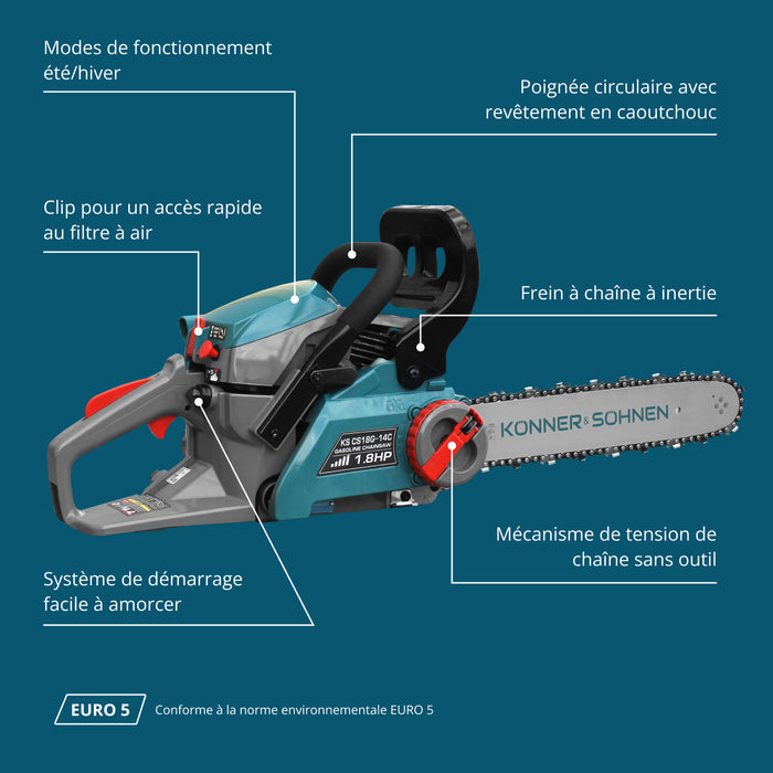 Tronçonneuse à essence KS CS18G-14C